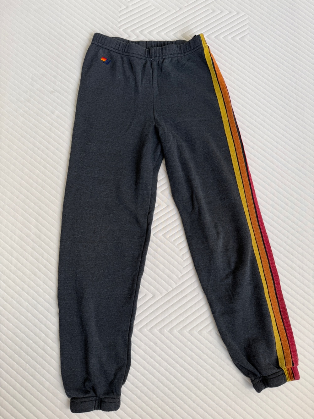 Aviator Nation Kids 5 Stripe Sweatpants Charcoal Size 14